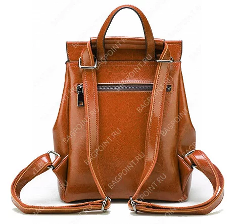 Кожаный женский рюкзак JMD коричневый
