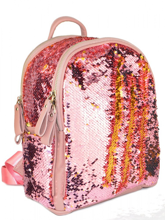 Рюкзак с пайетками-перевертышами Nikki розовый-золотой