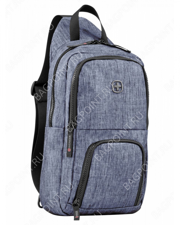Рюкзак WENGER с одним плечевым ремнем, синий, полиэстер 600D, 19 х 12 х 33 см, 8 л