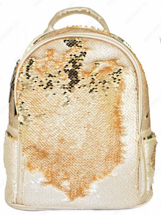Рюкзак с пайетками Valenciy бежевый-золотой