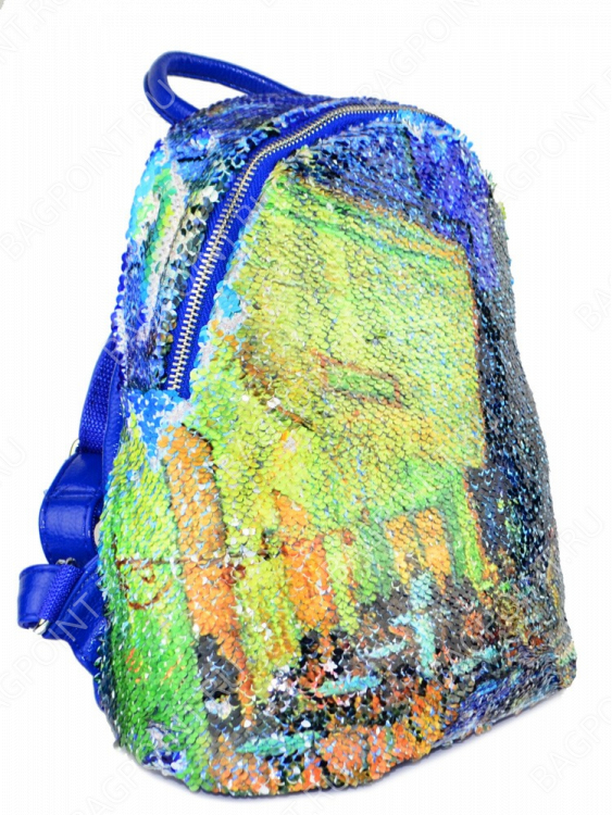 Женский рюкзак с пайетками "2 рисунка в 1" Париж