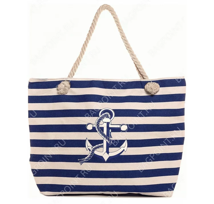 Пляжная сумка "Breeze" бело-синяя
