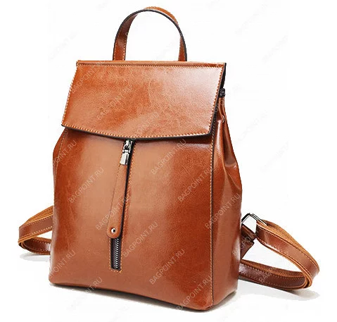 Кожаный женский рюкзак JMD коричневый