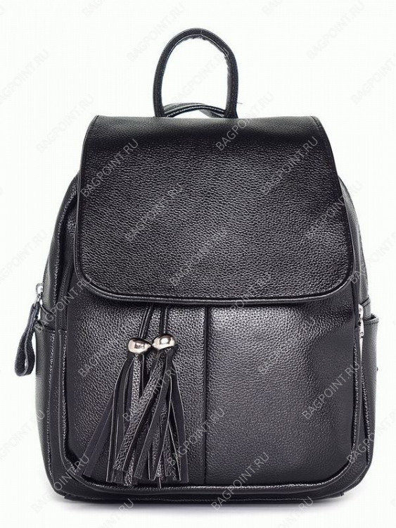 Кожаный рюкзак-сумка Bruno черный