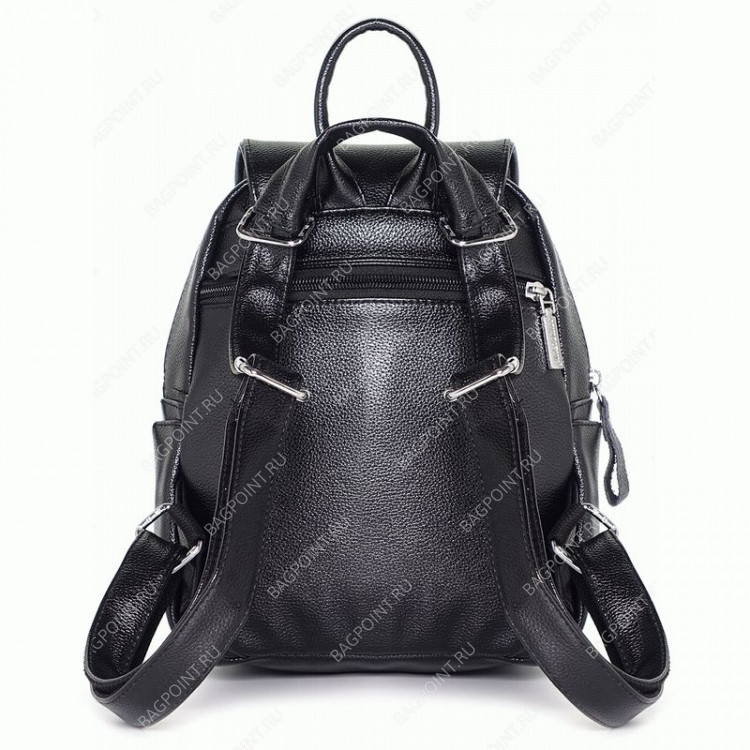 Кожаный рюкзак-сумка Bruno черный