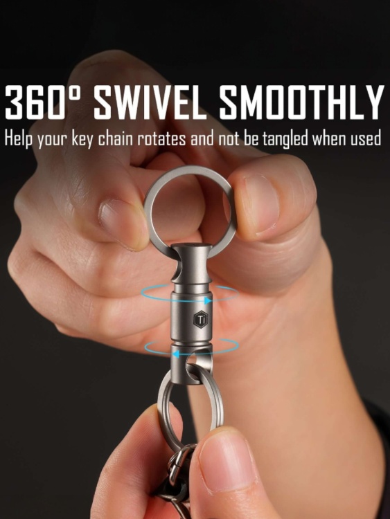 Соединитель-вертлюг быстросъемный титановый KeyUnity® KA24 Stonewashed