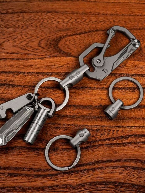 Магнитный быстросъёмный соединитель с кольцами титановый KeyUnity® KA45 Черный