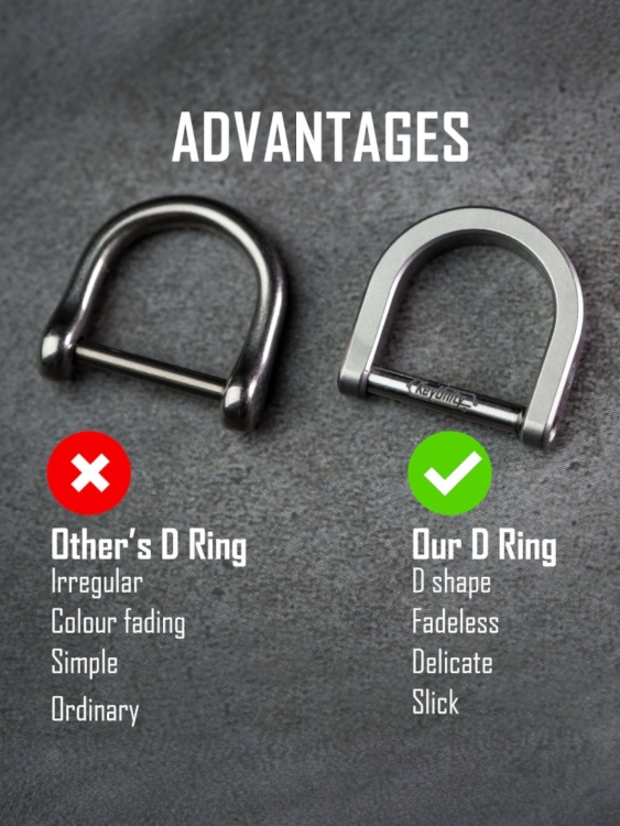 D-кольцо титановое (M) KeyUnity® KA17 Black