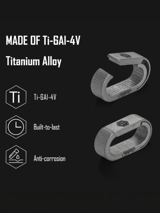 Овальное кольцо титановое (S) KeyUnity® KA29 Black