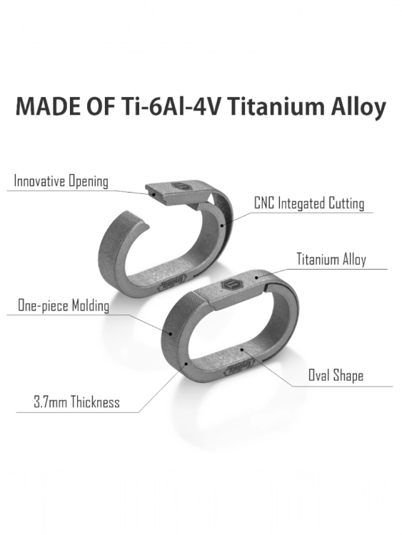 Овальное кольцо титановое (M) KeyUnity® KA30 Stonewashed