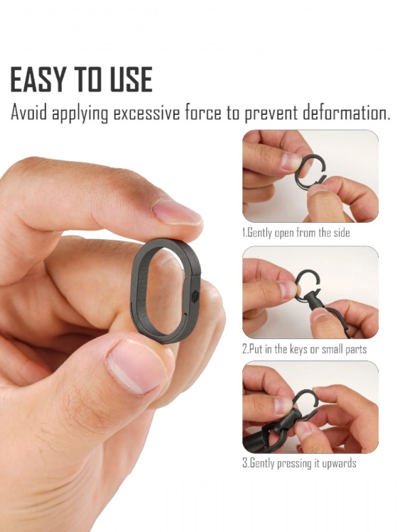 Овальное кольцо титановое (L) KeyUnity® KA31 Black