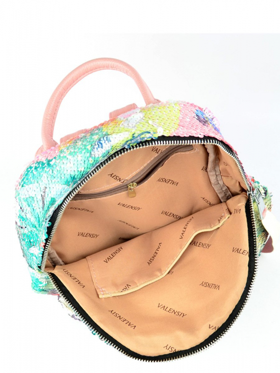 Рюкзак с пайетками Valenciy "2 рисунка в 1" Фламинго