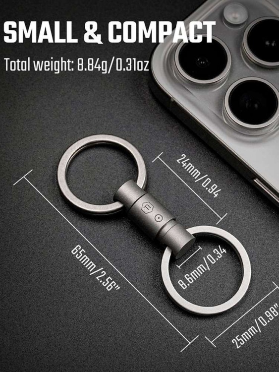 Быстросъёмный титановый соединитель с кольцами KeyUnity® KA47 (конический наконечник)