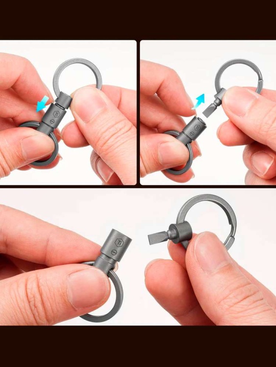Быстросъёмный титановый соединитель с кольцами KeyUnity® KA46 (плоская отвертка)