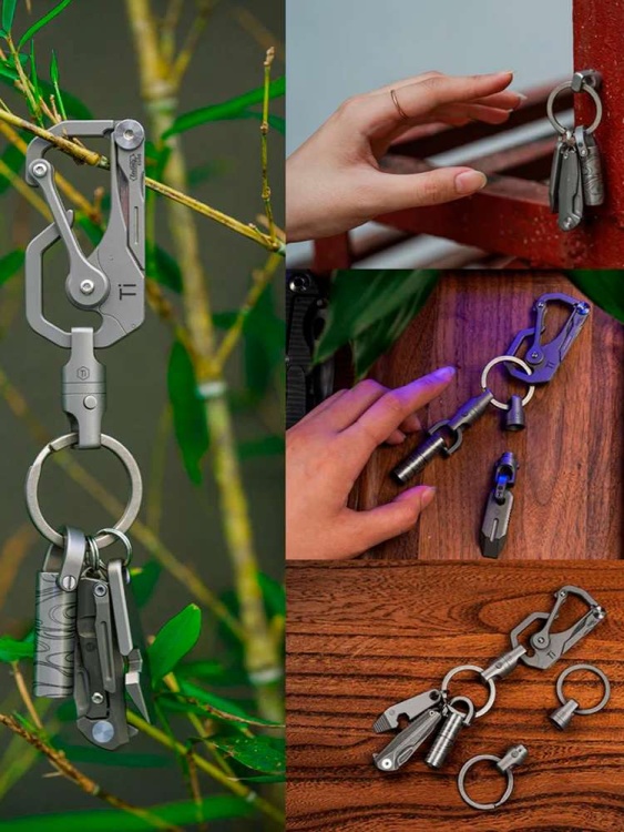 Магнитный быстросъёмный соединитель с кольцами титановый KeyUnity® KA45 Swivel Key Ring