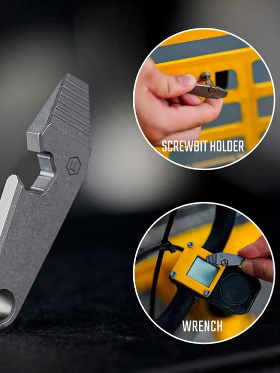 Мини-ломик титановый KeyUnity® KR01 Titanium EDC Pry Bar Multitool