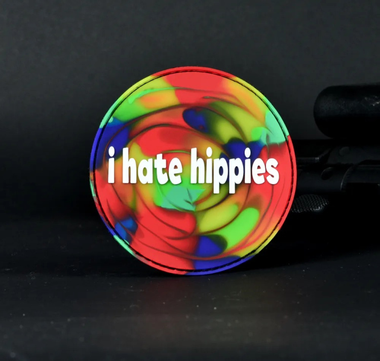 Патч ПВХ на липучке "I hate Hippies" #109