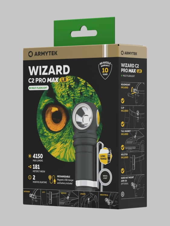 Фонарик ARMYTEK® Wizard C2 PRO MAX LR (Белый свет)