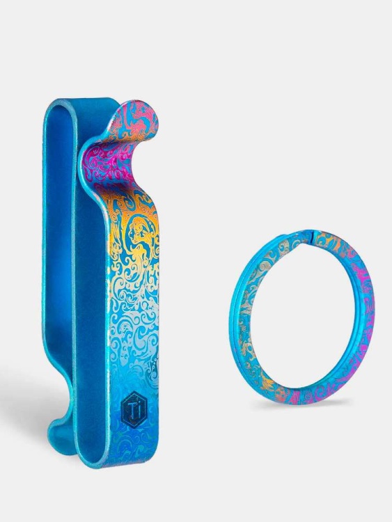 Клипса-зажим титановая KeyUnity® KM00RG Decoration Clip Double Side Keychain Hook