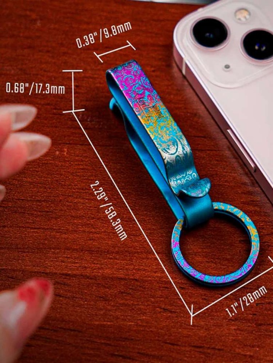 Клипса-зажим титановая KeyUnity® KM00RG Decoration Clip Double Side Keychain Hook