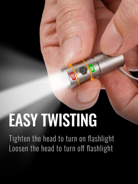 Фонарик-брелок титановый KeyUnity® KF00 Stonewashed