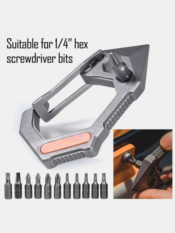 Карабин-мультитул 4 в 1 KeyUnity® KU02 Carabiner Clip with Pry Bar