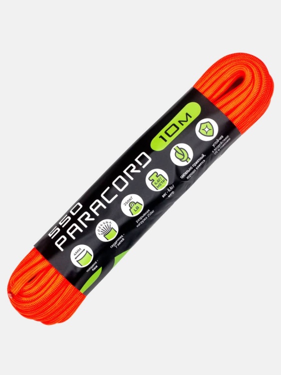 Паракорд 550 CORD nylon 10м RUS (neon orange)