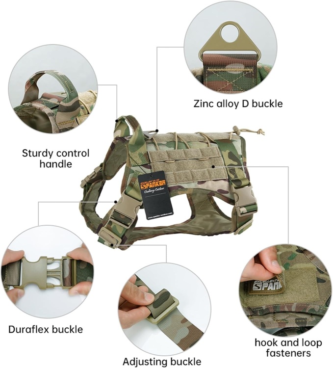Тактическая шлейка собак SPANKER® DG113 Койот/Хаки