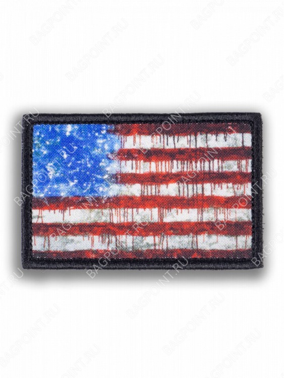 Патч флаг США с липучкой тканевый
