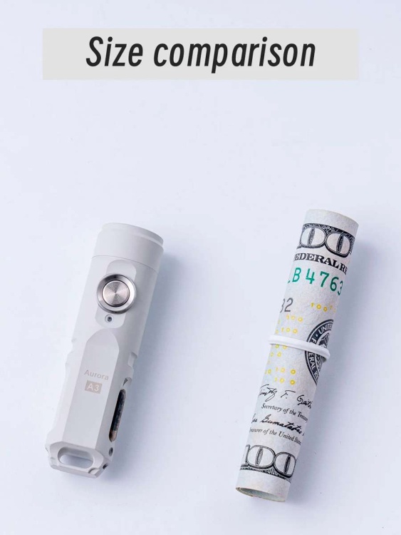 Брелок-фонарик USB-С RovyVon® Aurora A3 Черный