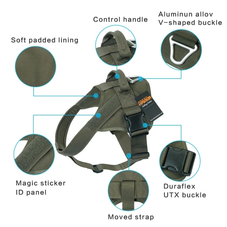 Тактическая шлейка для тренировки собак SPANKER® DG117 Олива