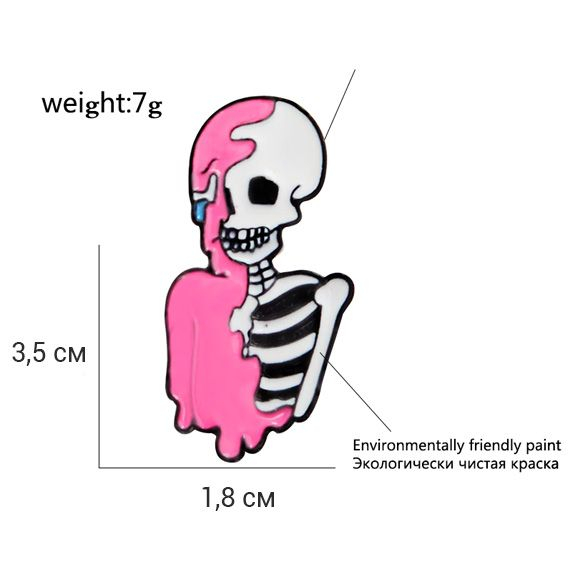 Значок на рюкзак и одежду Скелет