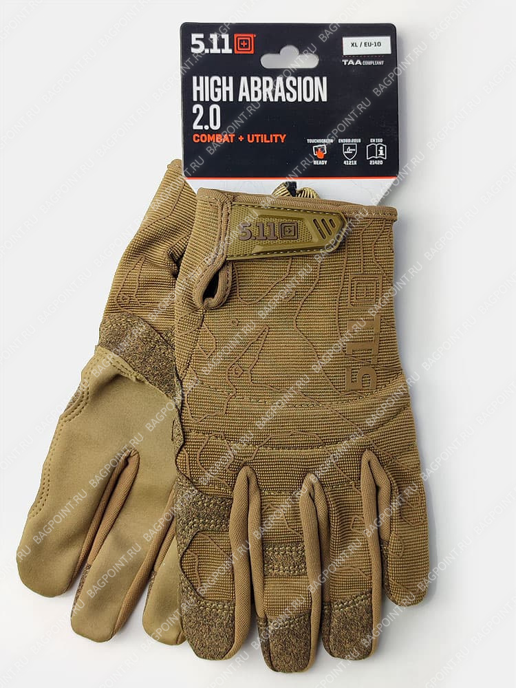 Перчатки тактические 5.11 High Abrasion 2.0 Glove Kangaroo - купить в  интернет-магазине bagpoint