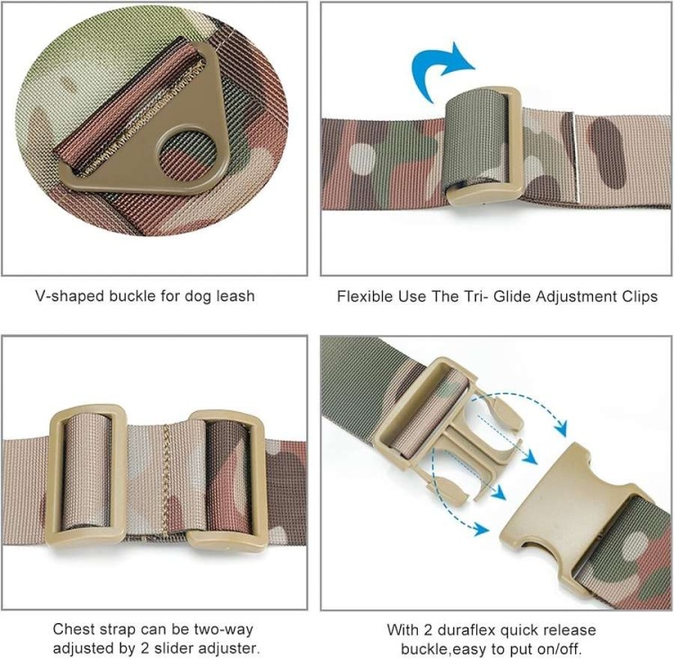 Тактическая шлейка для тренировки собак SPANKER® DG110 Multicam