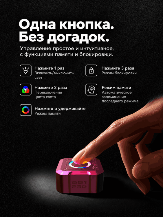 Фонарь SOFIRN® SE1 PRO Dark Cherry (Белый свет +Красный +Синий +Зеленый +RGB)