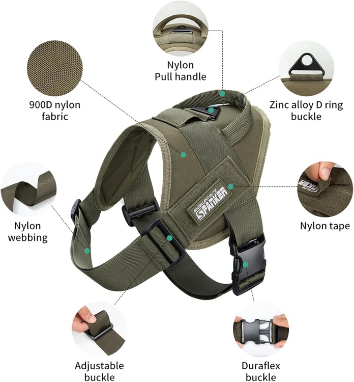Тактическая шлейка для тренировки собак SPANKER® DG110 Coyote