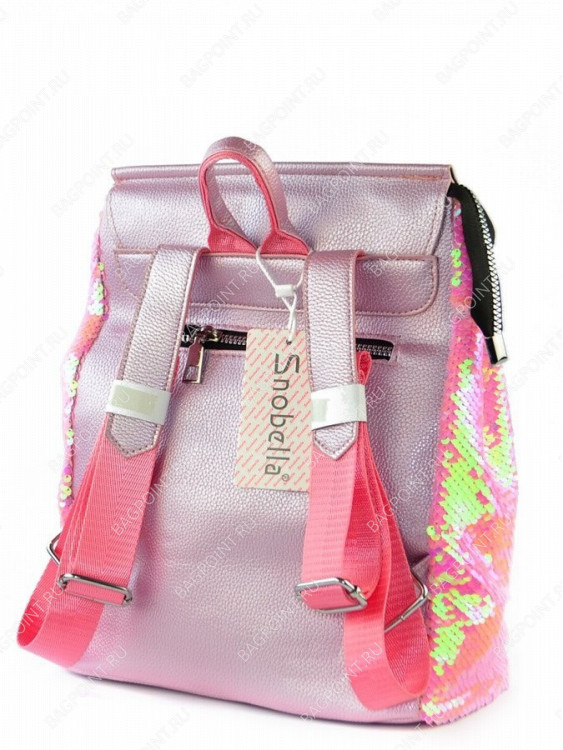Рюкзак с пайетками Snobella розовый перламутр