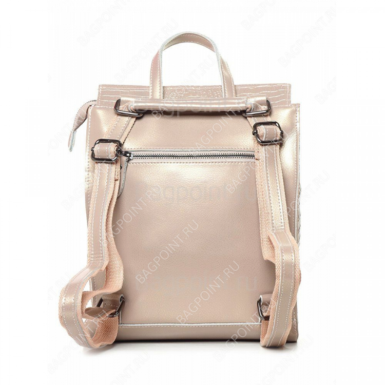Кожаный женский рюкзак Verlo бежевый перламутр