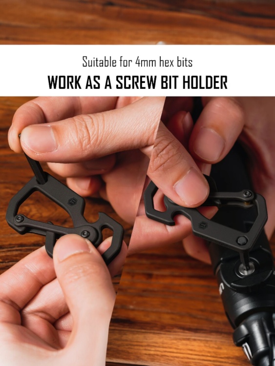 Карабин титановый KeyUnity® KU06 Titanium Black