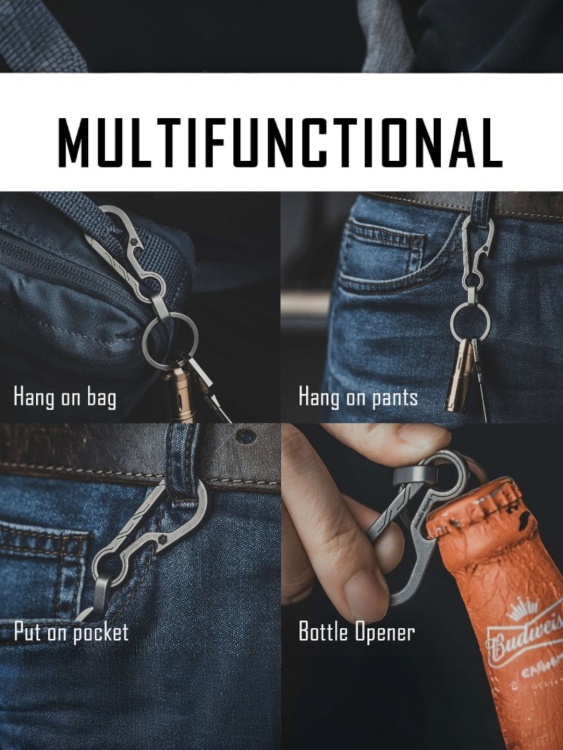 Зажим для ключей титановый KeyUnity® KM01 Titanium