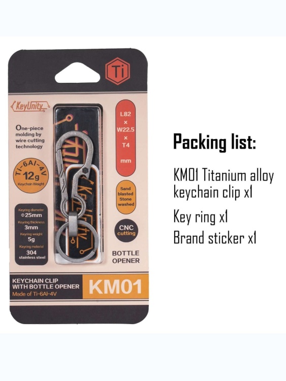 Зажим для ключей титановый KeyUnity® KM01 Titanium