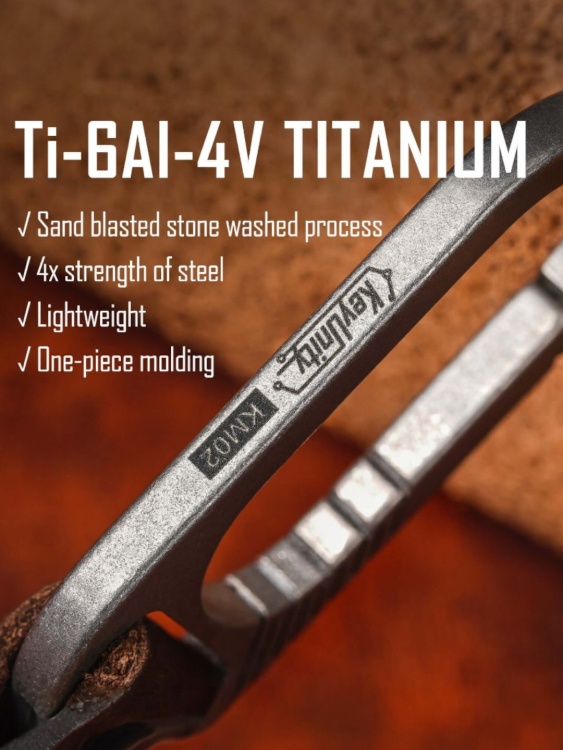 Карабин для ключей титановый KeyUnity® KM02 Titanium