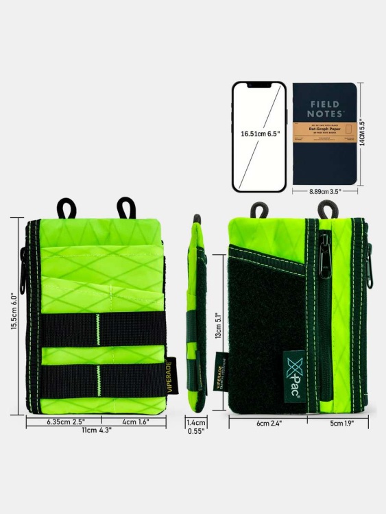 EDC кошелек-органайзер с ремнем VIPERADE® VE16R X-Pac® Lime Green