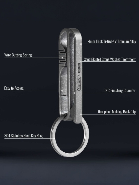 Зажим для ключей титановый KeyUnity® KM03 Titanium