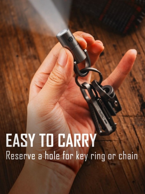Фонарик-брелок титановый KeyUnity® KF03
