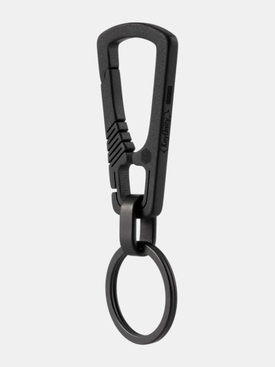 Карабин для ключей титановый KeyUnity® KM04 Titanium Black