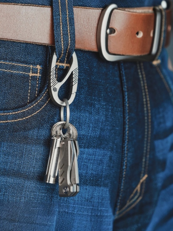 Карабин для ключей титановый KeyUnity® KM08 Titanium