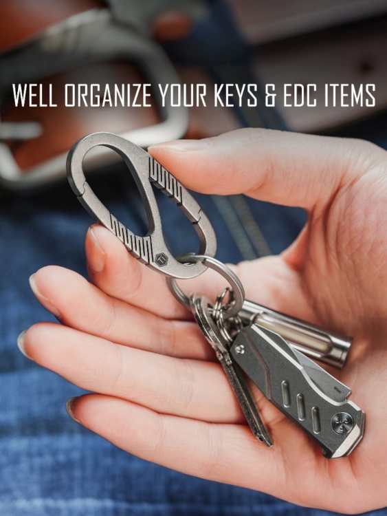 Карабин для ключей титановый KeyUnity® KM08 Titanium