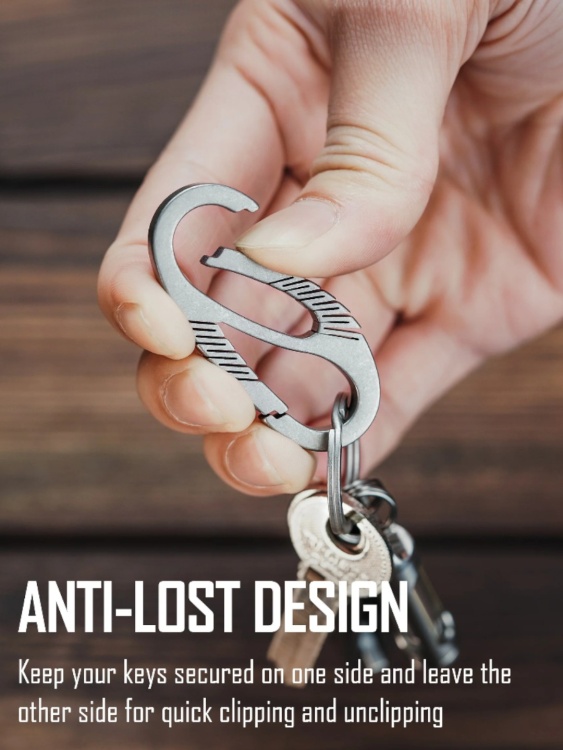 Карабин для ключей титановый KeyUnity® KM08 Titanium