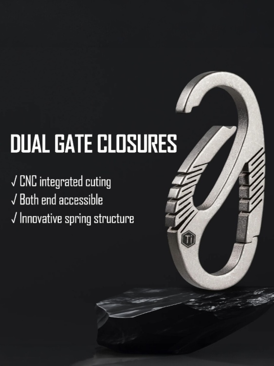 Карабин для ключей титановый KeyUnity® KM08 Titanium